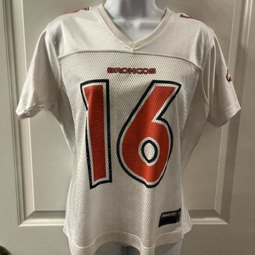 Reebok White Plummer Broncos Jersey
